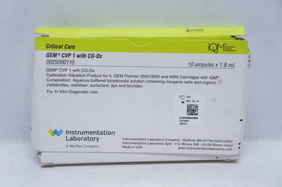 IQM 0025000115 Critical Care GEM CVP 1 W/CO-Ox 1.8mL - Box of 10
